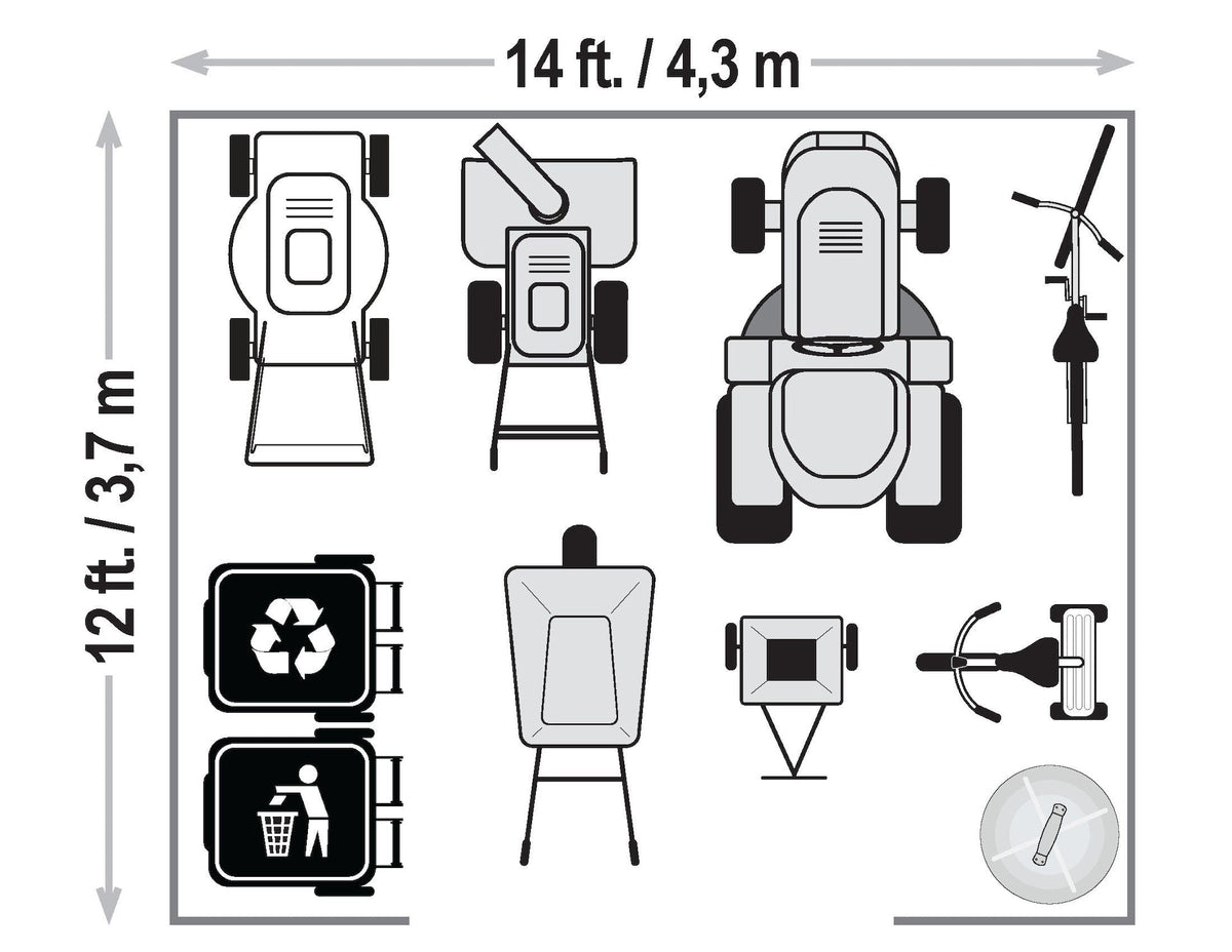 Arrow Elite 14x12-ft Cool Grey Weather-Resistant Steel Shed