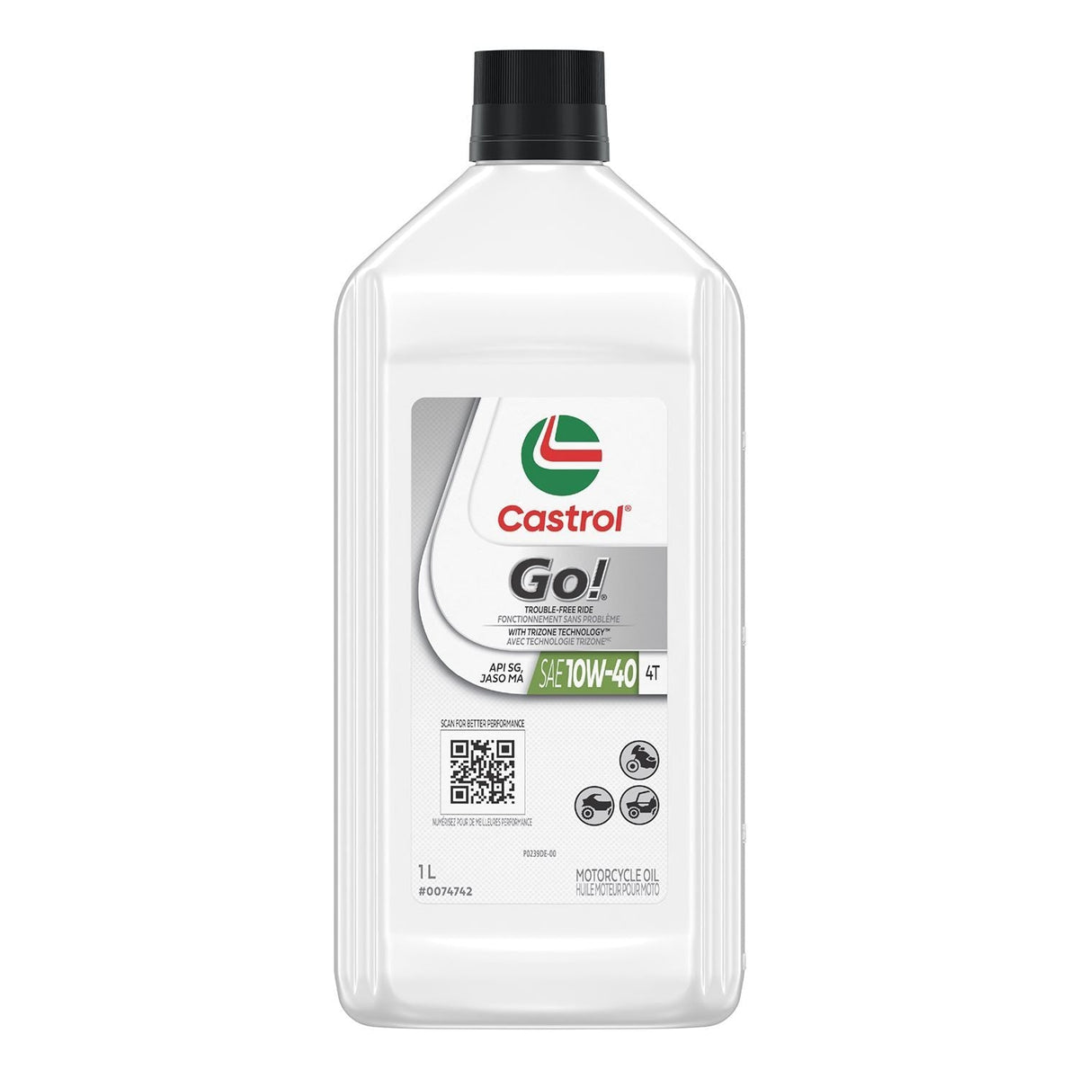 Castrol Go! 4-Stroke 4T Motorcycle Oil 10W40, 946-mL