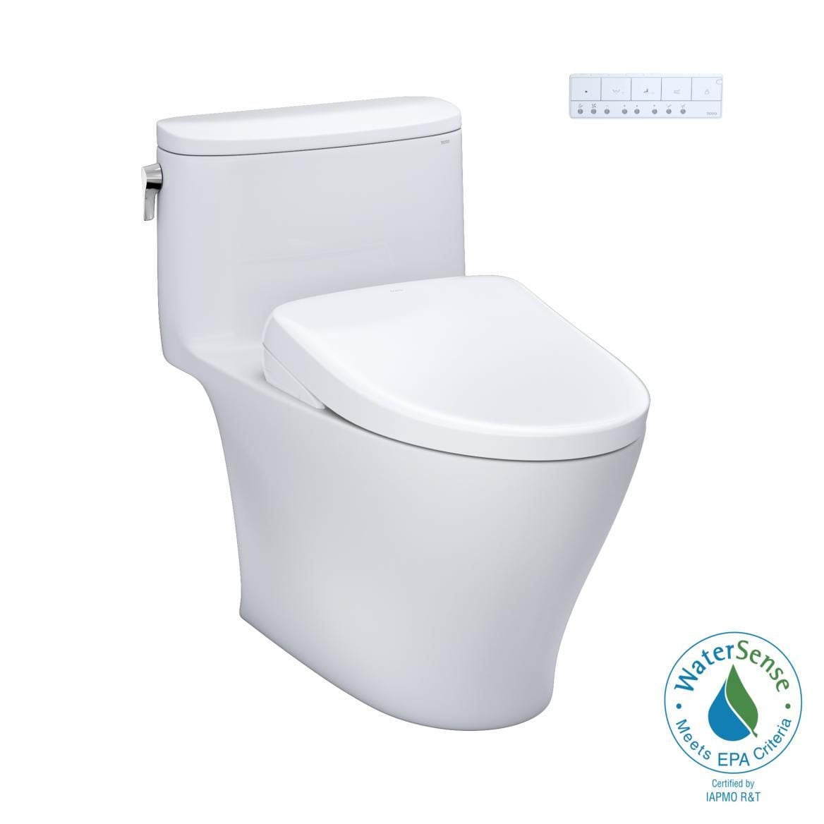 TOTO WASHLET+ Nexus One-Piece Elongated 1.28 GPF Toilet with S7 Contemporary Bidet Seat, Cotton White