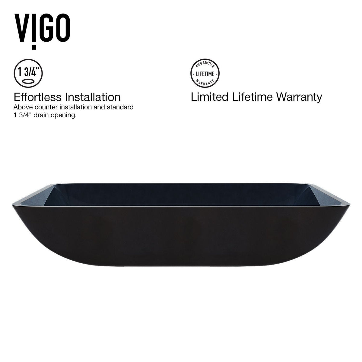 VIGO Glass Rectangular Vessel Bathroom Sink/Basin, Turquoise