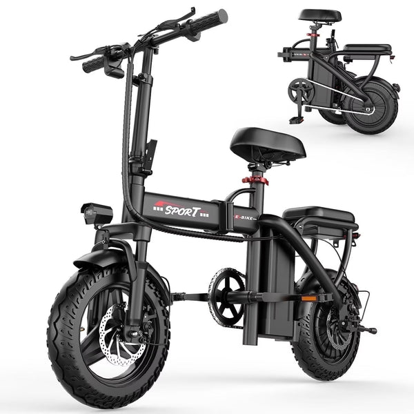 14 in Electric Bike with Dual Front Suspension 500W Folding Ebike, Up to 25Miles 20MPH, 48V Removable Lithium-Battery, 14 in Foldable Commuting... S2