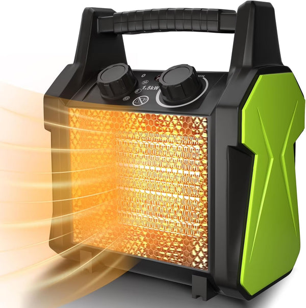 WarmHaven Outdoor Heater for Patio, Electric Space heater with Overheat Protection, 1500W Fast Heat PTC Ceramic Portable Garage Heater for... I8