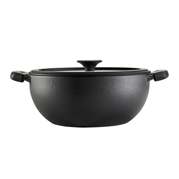 4.8 Qt Utsava Pre-Seasoned Cast Iron Kadai with Lid M3