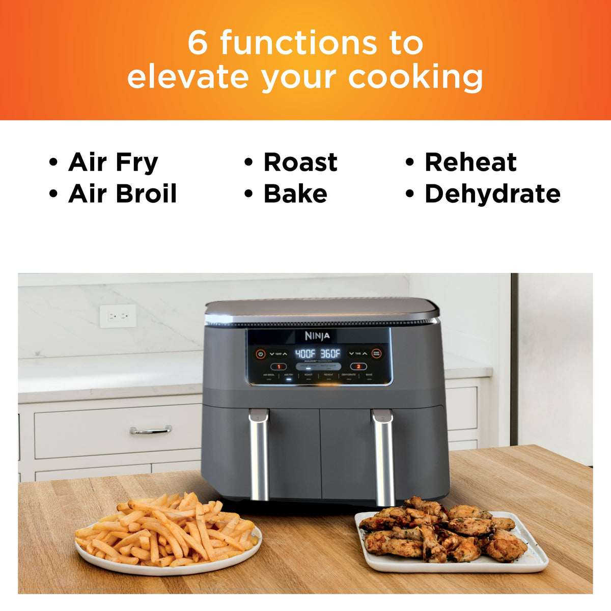 Ninja Foodi DualZone 6-in-1 8-Qt Air Fryer – Black