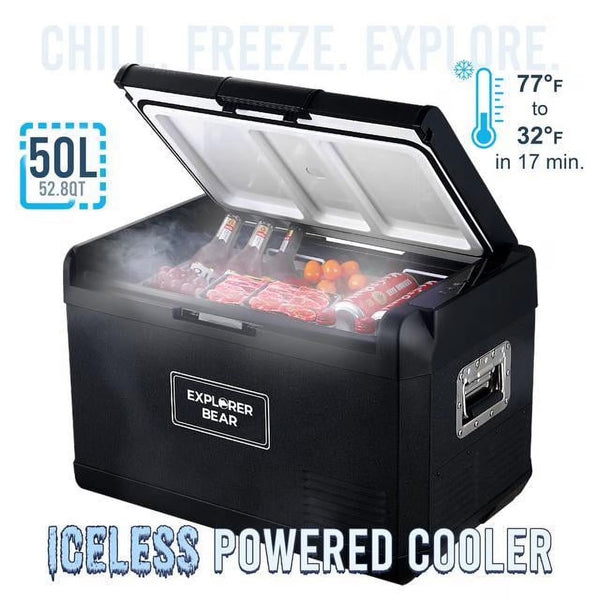 12V Car Fridge 50L 12/24V DC 110-240V AC Portable Freezer Compressor Cooler 0 H-50 H 3-Year Warranty X2