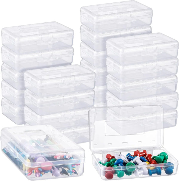 100-piece set. Large-capacity transparent pencil case. Large-capacity hard plastic crayon case. Large-capacity classroom storage box. Suitable for both boys and girls (in various colors) R0