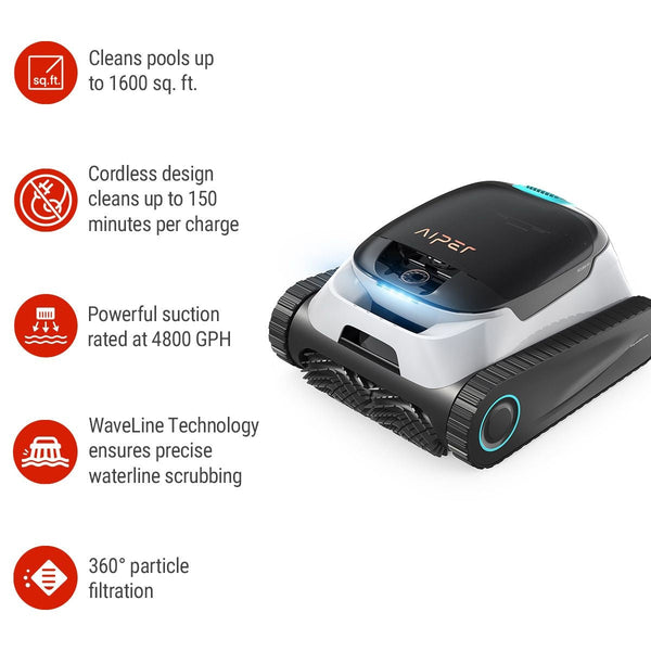 Aiper Scuba N1 Cordless Robotic Pool Cleaner for In-Ground Pools up to 1600 sq. Ft. A4