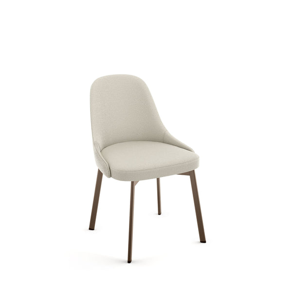 Amisco Harper Upholstered Dining Chair, Boucle Polyester Fabric & Bronze Metal Frame F5