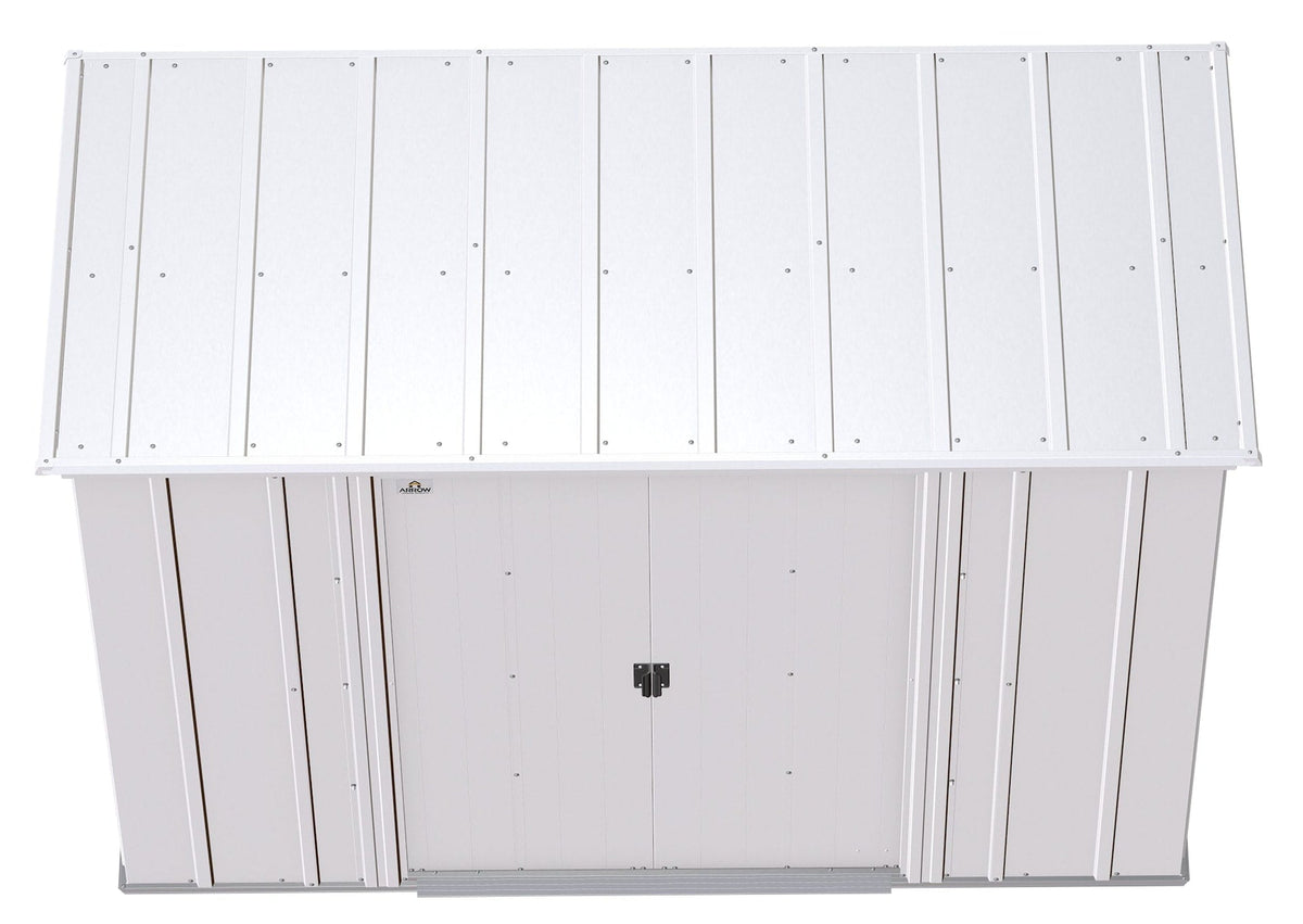 Arrow Classic Galvanized Steel Storage Shed, Flute Grey, 8-ft x 4-ft