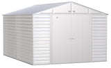 Arrow Select Galvanized Steel Storage Shed, Flute Grey, 10-ft x 14-ft