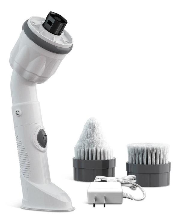 As Seen on TV Scrubtastic Max Powerful Handheld Scrubber with 2 Brush Heads, Compact, White Q9