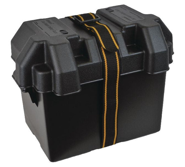 Attwood Polypropylene Vented Marine Battery Box with Strap & Mounting Hardware, Black, Assorted Sizes A6