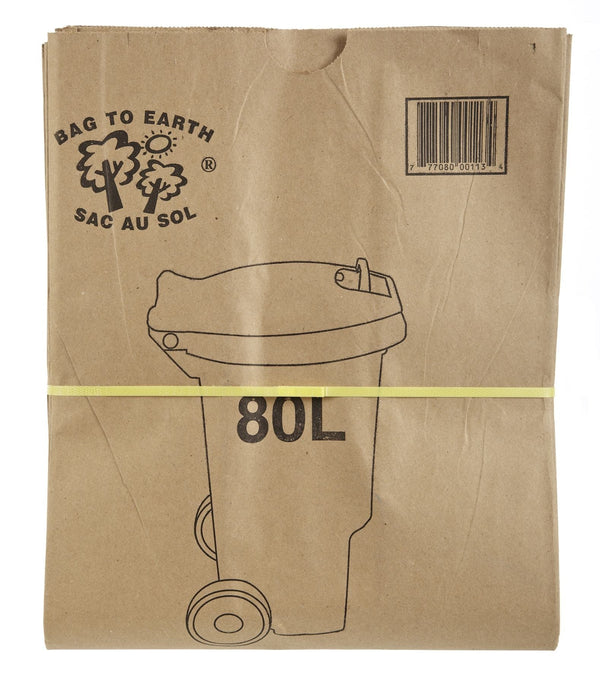 Bag to Earth 2-Ply Compostable and Biodegradable Paper Bin Liner, 10-pk, 80-L Z0