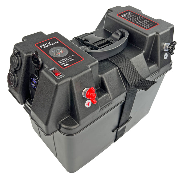 Battery Box Power Station with Charge Indicator, Black O8