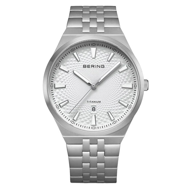 Bering Titanium White Silver-tone Guilloche Dial Men's Watch K8