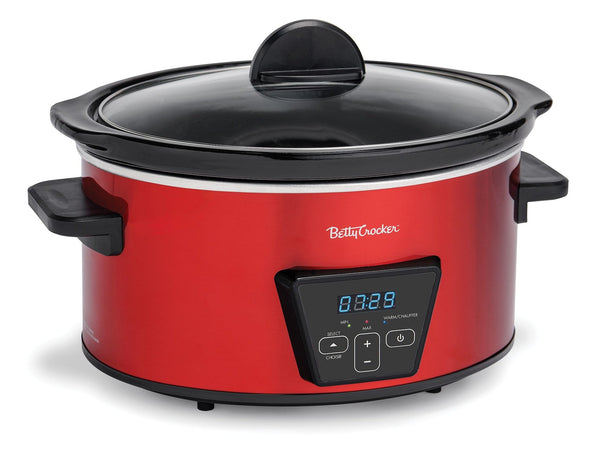 Betty Crocker Digital Programmable Slow Cooker with Tempered Glass Lid, 5-qt W3