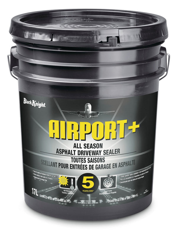 Black Knight Airport+ All-Season Driveway Asphalt Sealer, 250-400 sq. ft Coverage, 17-L T9