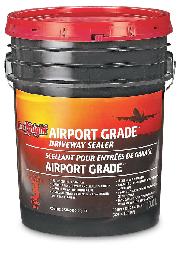Black Knight Airport Grade 3-Year Asphalt Driveway Sealer, 250-500-sq. ft Coverage, 17-L V0