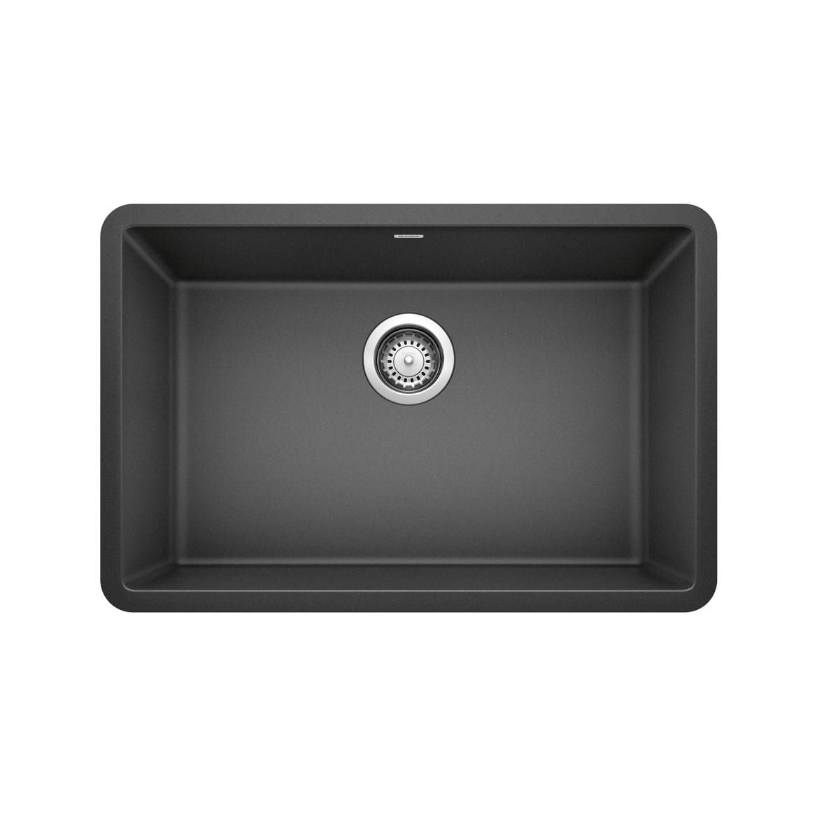 Blanco Precis SILGRANIT 27-in Single Bowl Undermount Kitchen Sink, Anthracite