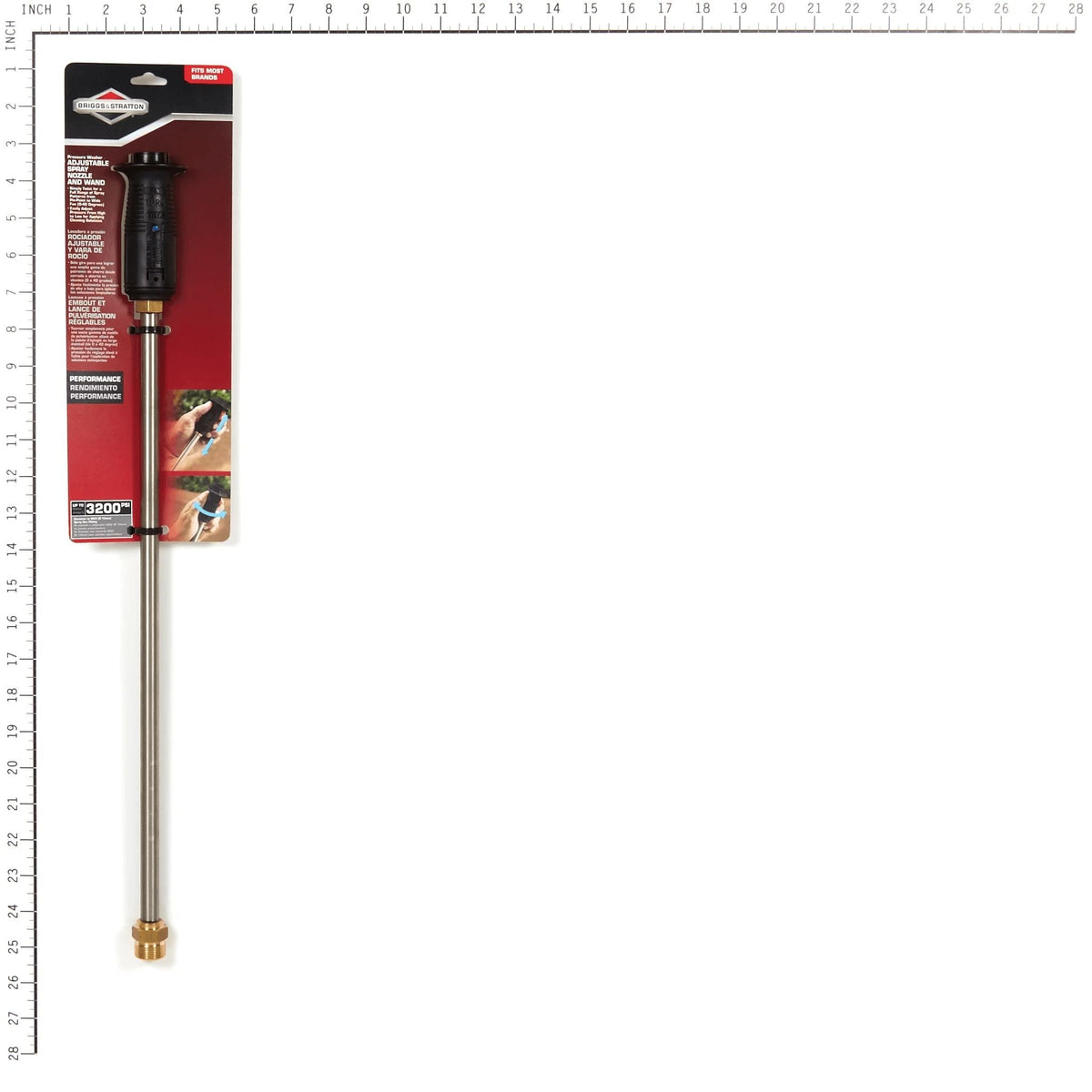 Briggs & Stratton Adjustable Spray Nozzle and Wand Compatible with 3000 PSI Gas Pressure Washer, 24-in