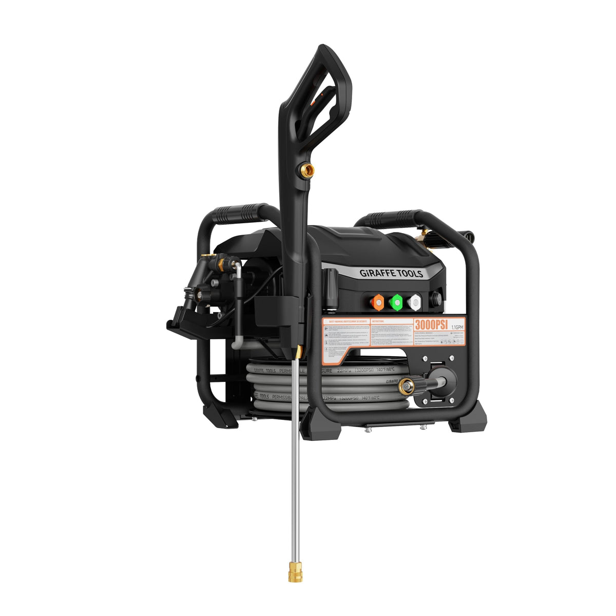 Brushless Electrical Pressure Washer 3000 PSI, with 50 ft retractable hose