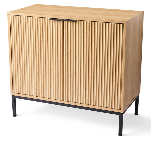 Canvas Byward Scallop Accent Cabinet Oak L9