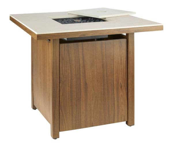 CANVAS Clarke LP Gas Outdoor Fire Table, 40,000 BTUs, 30-in, Brown Y6