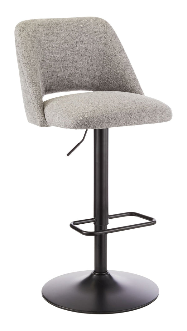 Canvas Inaya Adjustable Height Gas Lift Swivel Bar Stool, Grey P2