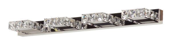 CANVAS Isabella 4-Light Crystal Design LED Vanity Light Fixture, Chrome Z1