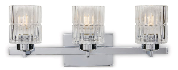 CANVAS Waverly 3-Light Vanity Light Fixture with Clear Glass Shades, Chrome A1