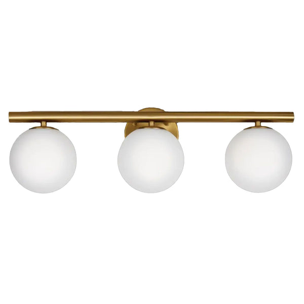 CANVAS Winslow 3-Light Vanity Light Fixture with Opal Glass Shades, Brushed Gold Y1