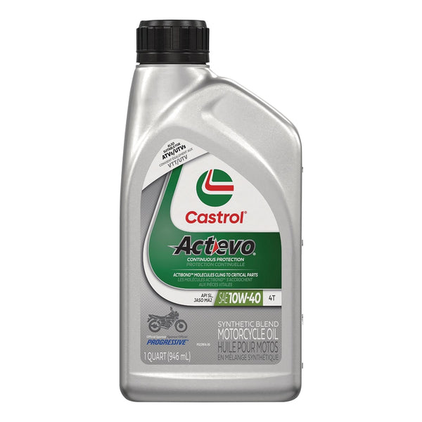 Castrol Actevo Motorcycle Oil 4T 10W40, 946-mL Q9