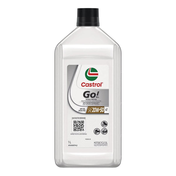 Castrol Go! 4-Stroke 4T Motorcycle Oil 20W50, 946-mL X4