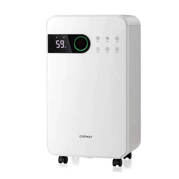 32 Pints Dehumidifier with Sleep Mode and 24H Timer for Home Basement-White S2