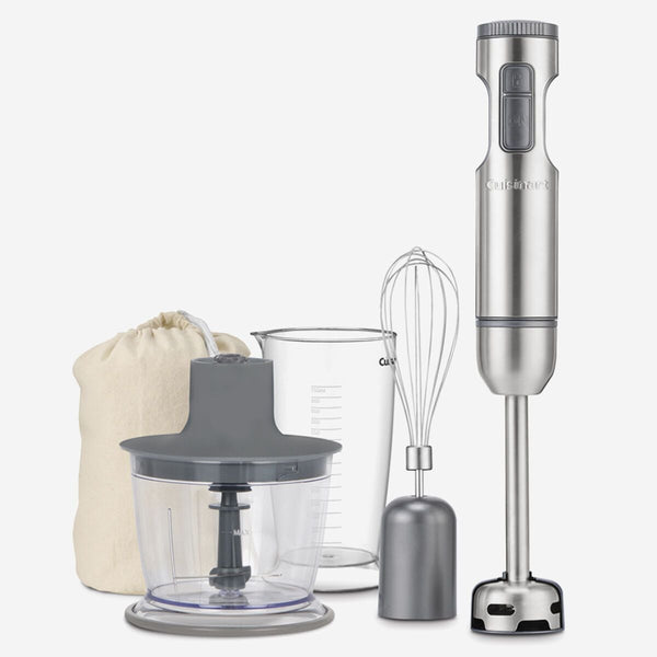 Cuisinart SmartStick 2-Speed Corded Hand Blender with Chopper & Whisk Attachments, Stainless Steel R2