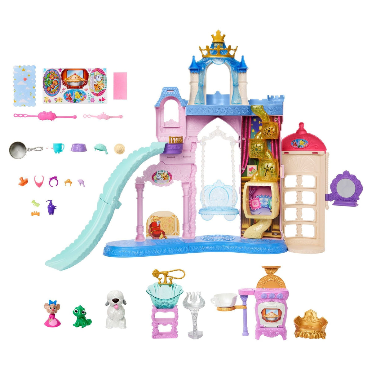 Disney Princess Pet Palace Playset with 3 Animal Figures