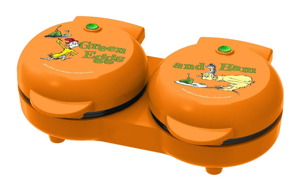 Dr. Seuss Dual Non-Stick Mini Grill & Griddle, 1100 W, Orange G4