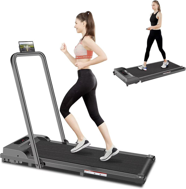 2 in 1 Walking Pad Treadmill, Foldable Treadmills with Handle Bar, 2.5HP Portable Folding Treadmill with Remote Control, Under Desk Treadmill for... I1
