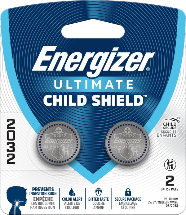Energizer 2032 Child Shield Lithium Battery, 2-Pack C7