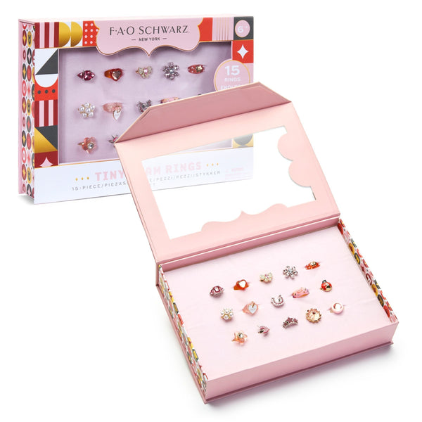 FAO Schwarz Kids Glam Rings Set, 15 Piece, Pink N2