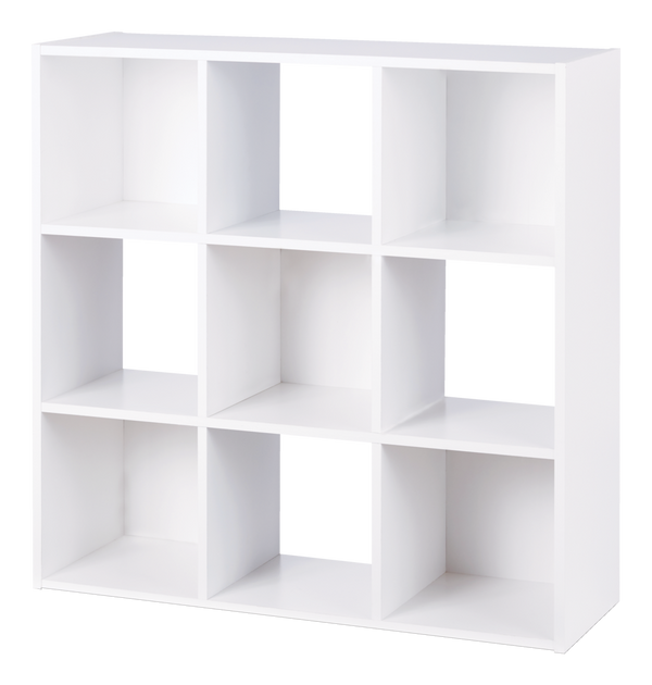 For Living 9-Cube Storage Organizer, Bookcase/Bookshelf, White I3