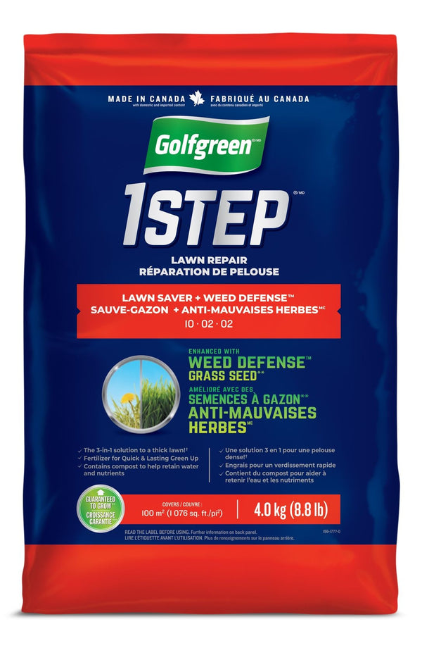 Golfgreen 1-Step Lawn Saver + Weed Defense 10-02-02 Grass Seed, 4-kg A4