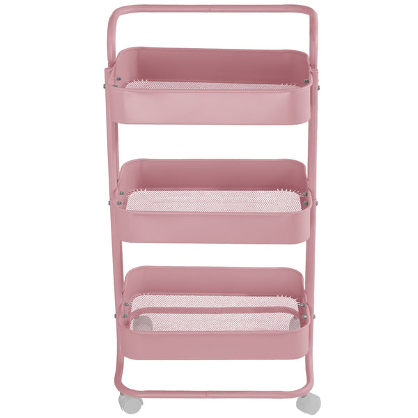 Gracious Living Three-Tier Utility Cart, Pink I3