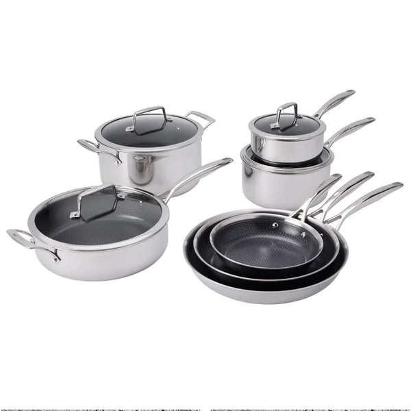 HENCKELS Paradigm Hybrid Ceramic Non-Stick Tri-ply Clad Cookware Set, 11-piece R8