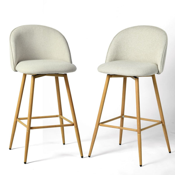 Homycasa Modern Swivel Bar Stools, Beige, 2-pk A3