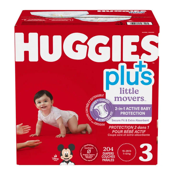 Huggies Little Movers Plus Diapers, Sizes 3 - 7 N4