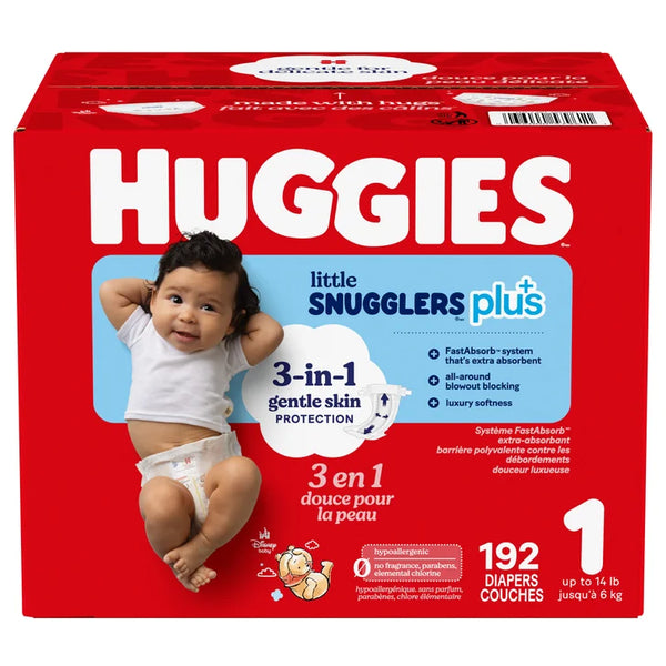 Huggies Little Snugglers Plus Diapers, Sizes 1 - 2 R5