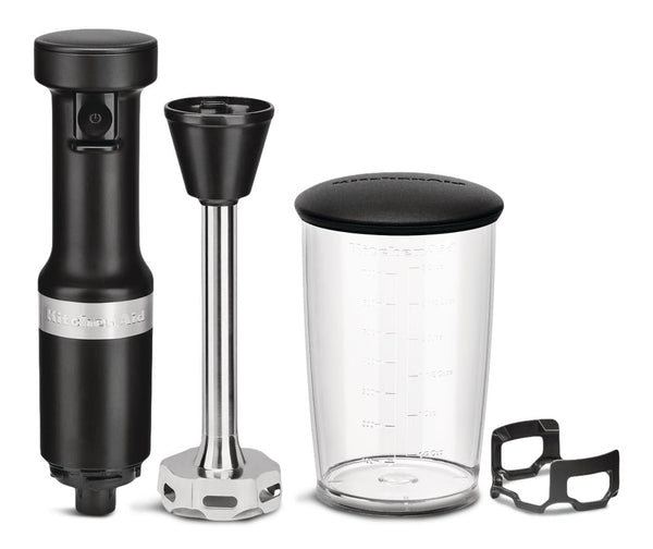KitchenAid KHBV53BM Variable Speed Corded Hand Blender with Blending Jar, Black Matte M8