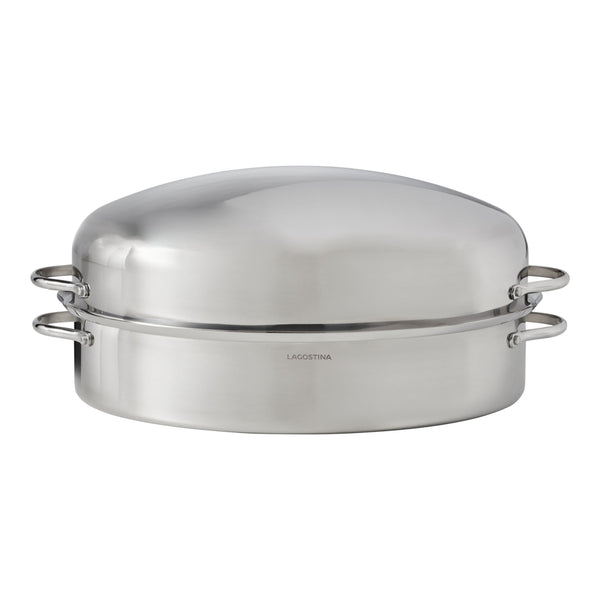 Lagostina 18/10 Stainless Steel Roaster with Removable Rack, 43 x 33cm E3
