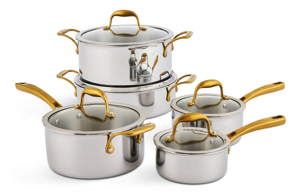 Lagostina Finezza 5-Ply Clad Stainless Steel Cookware Set, 10-pc M8